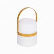 KAVE HOME Janvir uppladdningsbar bordslampa - vit plast och senapsgul metall