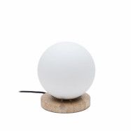 KAVE HOME Malachi bordslampa med glaserat glas och travertinsten