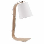 LAFORMA Repcy bordslampa - vit bomull och naturlig ekfaner