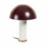 KAVE HOME Zorione bordslampa - vit marmor och brun metall