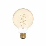 LED-lampa Golden Carbon Line Curved Spiral 4W E27 glob 95mm dimbar