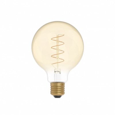 LED-lampa Golden Carbon Line Curved Spiral 4W E27 glob 95mm dimbar