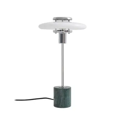 Lindby - Branford bordslampa, vit/grön, opalglas/marmor