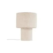 Lindby - Elfie bordslampa, beige, E27, Ø 23 cm, linne