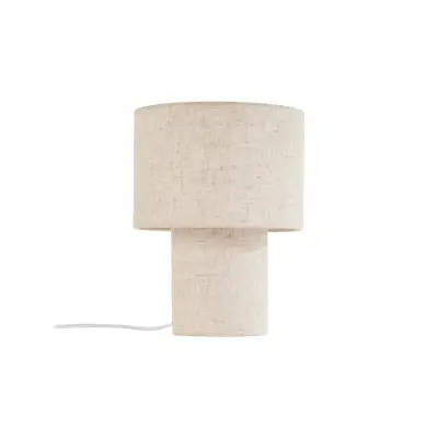 Lindby - Elfie bordslampa, beige, E27, Ø 23 cm, linne