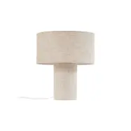 Lindby - Elfie bordslampa, beige, E27, Ø 35 cm, linne