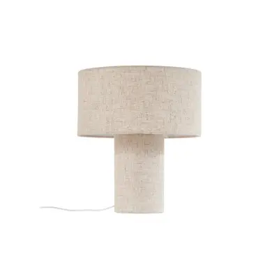 Lindby - Elfie bordslampa, beige, E27, Ø 35 cm, linne