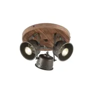 Rubinjo 3 Round PlafondWood/Black Lindby - Vardagsrum - Vintage / retro - Metall - Med flera ljuskällor