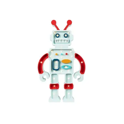 Little Lights Robot Bordslampa, Metalic Blue