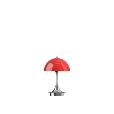 Louis Poulsen Panthella 160 Portabel bordslampa Chrome Opal Red V3