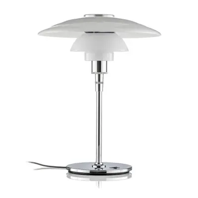 Louis Poulsen - PH 4 1/2-3 1/2 bordslampa, krom/vit, 55 cm