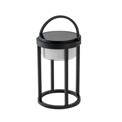 Lucande - Tilena Round Solcell Bordslampa Svart