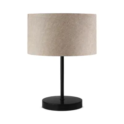 LUMI AYD 2848 bordslampa - beige tyg och svart metall