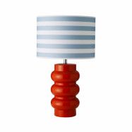 Lyon Table Lamp , Orange / Aqua Stripe