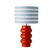 Lyon Table Lamp , Orange / Aqua Stripe