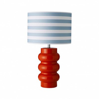Lyon Table Lamp , Orange / Aqua Stripe