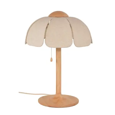 MARKET SET - Coquillage bordslampa, linne natur/trä