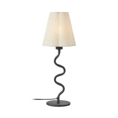Markslöjd - Veya bordslampa, svart/beige, linne, höjd 41 cm, E14