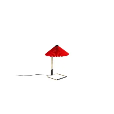 Matin Table Lamp Polished brass base, 300, Bright red