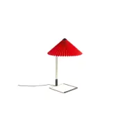 Matin Table Lamp Polished brass base, 380, Bright red
