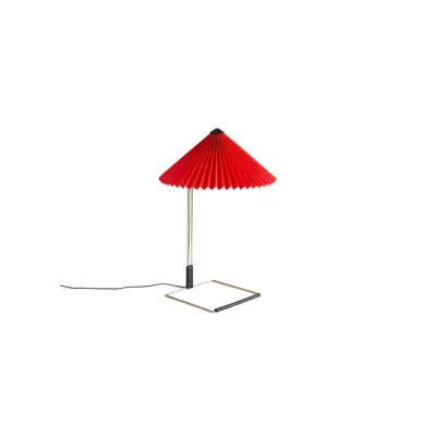 Matin Table Lamp Polished brass base, 380, Bright red