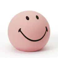 Smiley LED-bordslampa med batteri, rosa, silikon – Mr Maria - Barnrum - Ung livsstil - Plast