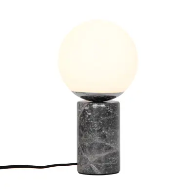 NORDLUX Lilly Marble bordslampa - opalvitt glas och grå marmor