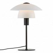 NORDLUX Verona bordslampa - opalvitt glas och mattsvart metall