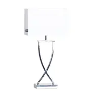Omega bordslampa, krom/vit 52cm