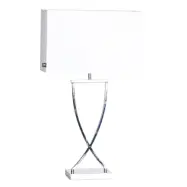 Omega bordslampa, krom/vit 69cm