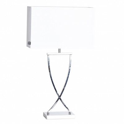 Omega bordslampa, krom/vit 69cm