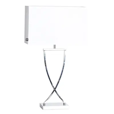 Omega bordslampa, krom/vit 69cm