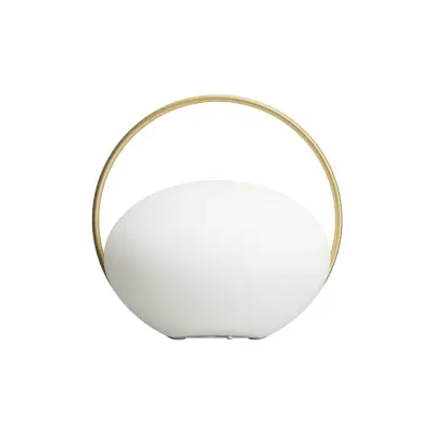 Orbit Portabel Bordslampa, vit/mässing
