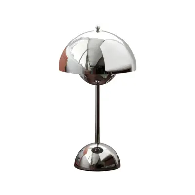 &Tradition - LED-batteridriven bordslampa Flowerpot VP9, förkromad