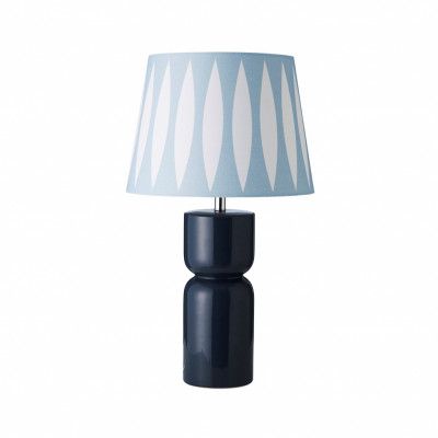 Paris Table Lamp , Charcoal / Aqua Blue Elipse