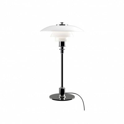 PH 2/1 bordslampa, krom/opal 35,5cm