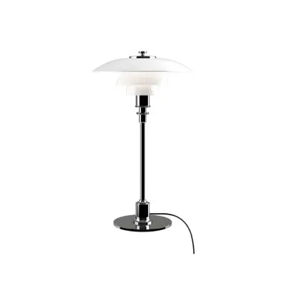 PH 2/1 bordslampa, krom/opal 35,5cm