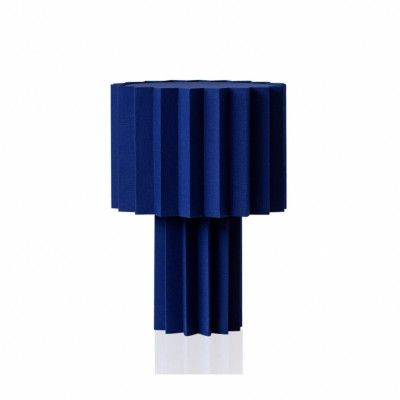 PlisséBordslampa Blå textil