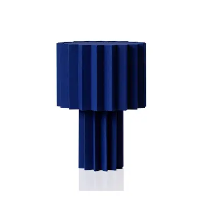 PlisséBordslampa Blå textil