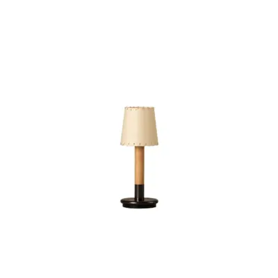 Santa&Cole - Básica Mínima bordslampa, beige/brons, 30 cm