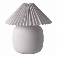 Scandi Living Boulder bordslampa 29 cm white-pleated white Lampfot