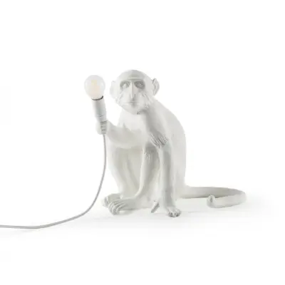 SELETTI - Monkey Sitting Bordslampa Vit