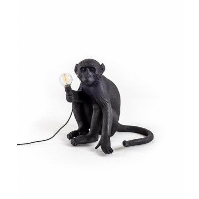 SELETTI - Monkey Sitting Utomhus Bordslampa Svart