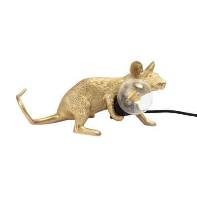 SELETTI - Mouse Lamp Lop Lying Down Bordslampa Guld