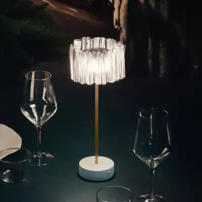 Accordéon Battery BordSLAMPa Prism/White - Vardagsrum - Design - Metall - Med lampskärm