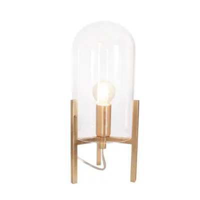 Smokey bordslampa, guld/klarglas 30cm