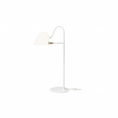 Streck bordslampa, vit/opal/mässing