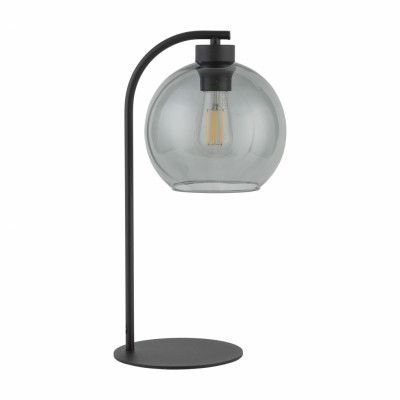 TK Cubus bordslampa - grafitglas och svart metall