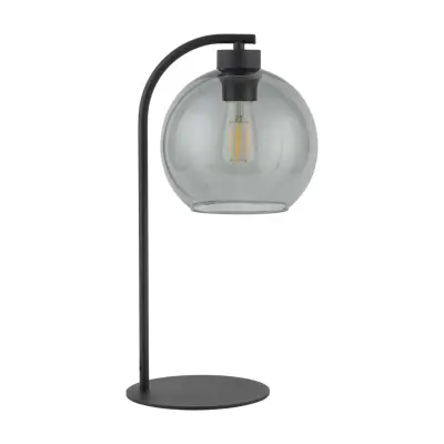 TK Cubus bordslampa - grafitglas och svart metall