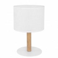 TK Deva bordslampa - vitt tyg/furu och vitt stål